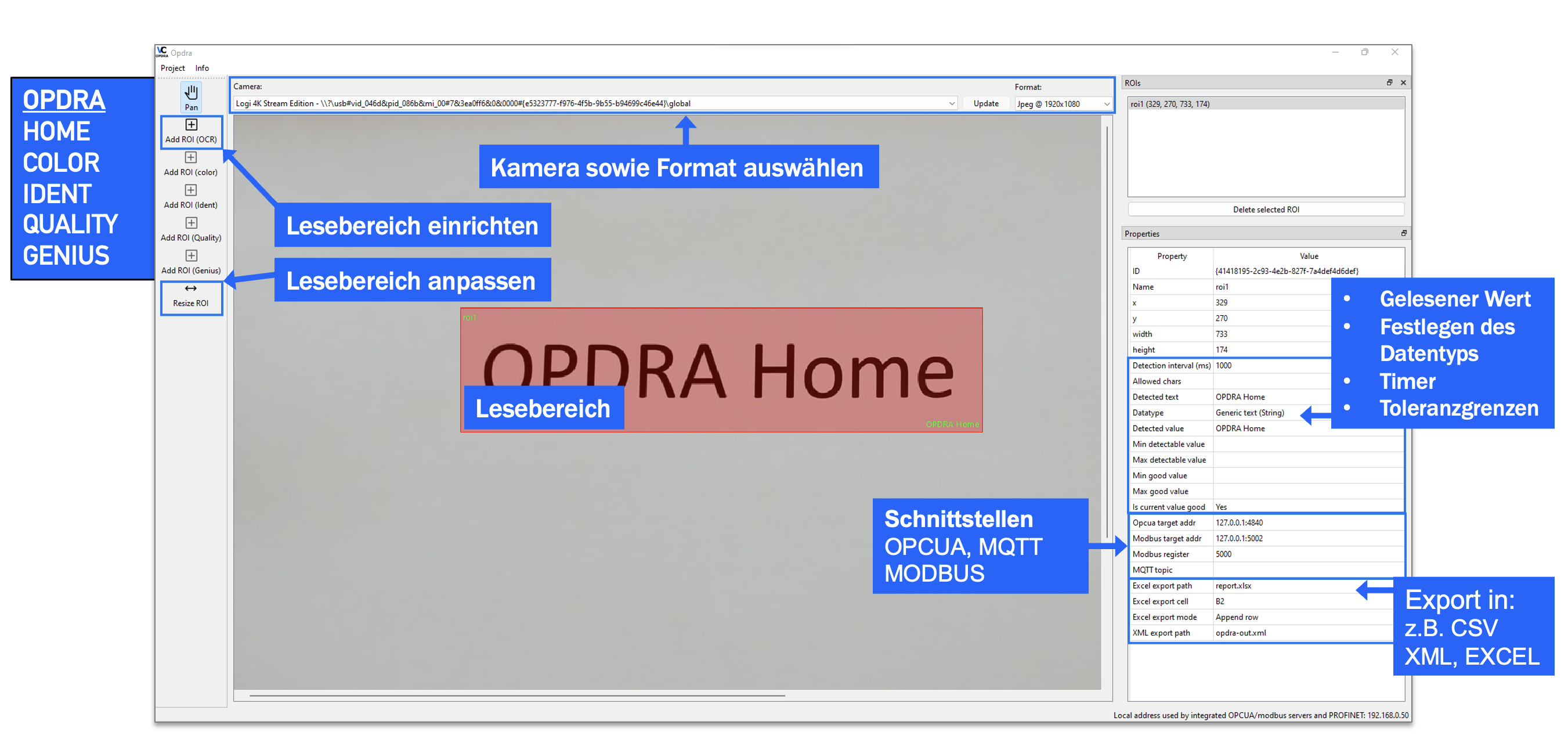 OPDRA User Interface